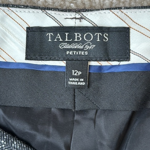 Talbots Dress Pants Trousers Signature Flare High Waist Wool Blend Grey 12 Pet - Picture 8 of 11